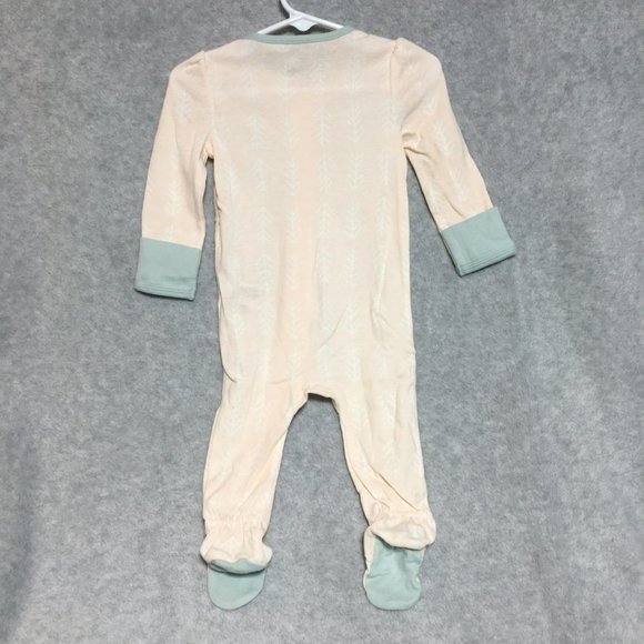 Cloud Island Baby Girl 3pk Sleep N Play 6-9m Footie Pajamas Zip-Up Pink Green - Picture 3 of 12